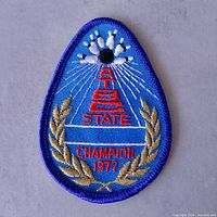 Front view of ATBC 1977 champion patch showing full design and colors