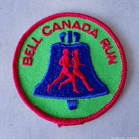 Front view close-up of Bell Canada Run patch showing colours and design