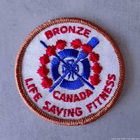 Front view of embroidered patch showing full design and text