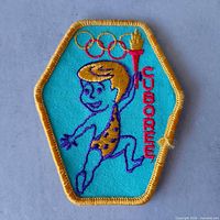 Full view of embroidered Cuboree Olympic patch front