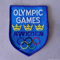 Front view of entire Sweden Olympic Games patch