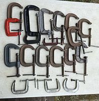 Full group of clamps laid out