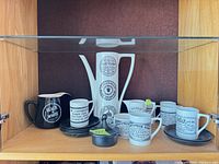 Entire set displayed in cabinet
