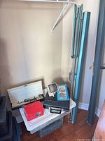 Overall lot showing bins, viewers, light box and metal-cased screens