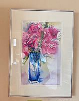 Full view of framed watercolour painting on wall