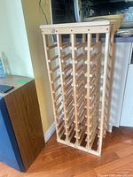 Front view of full wooden wine rack