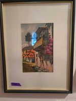 Full view of framed signed print with mat and frame