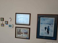 Wall view showing all six framed pieces