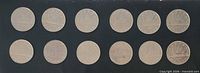 12 coins reverse sides displayed