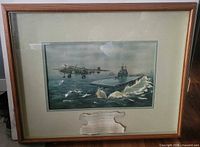 Full view of framed print with mat and frame