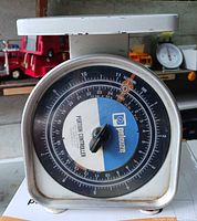 Front view showing full scale and weighing platform