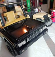 Front angle of Tonka Bronco and partial Jeep