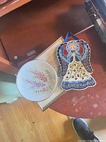 Angel ornament, decorative box and framed plaque