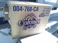 Front of sealed Coronet 004-768-CA case showing branding and product details