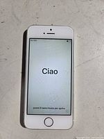 Front view showing setup screen of Apple iPhone 5s