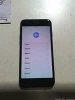 Front view of iPhone 7 showing setup screen