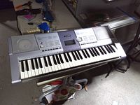 Full view of the Yamaha PSR-293 keyboard on stand