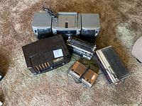 Overall lot showing all six radios and stereo components