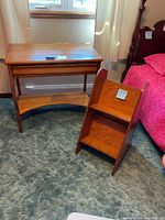 Writing desk and small bookshelf together