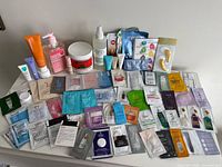 Full assortment spread on tabletop showing all products