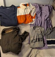 Overview of all six shirts laid out