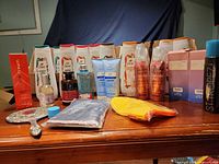 Group view of all products lined on table