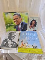 Front view of all four books standing and lying flat