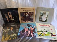 Six LP jackets displayed together