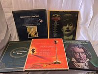 Front view of all five LP box sets