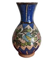 Full view of glazed Persian vase front