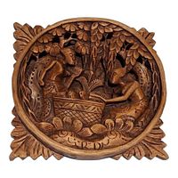 Front view of full carved wood panel