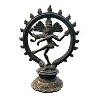 Front view of bronze Shiva Nataraja statue