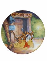 Front of porcelain plate showing Pooh and Tigger illustration