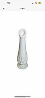 front view of white milk glass bud vase