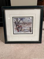 Full view of framed lithograph print