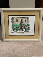 Front view of framed watercolour print showing artwork, mat and frame