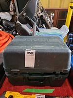 Exterior of closed Hitachi hard case with label