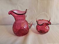 pitcher and basket side by side showing color and form