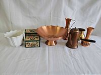 Group shot showing all eight decor items