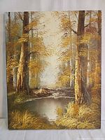 Full view of the forest scene painting on canvas