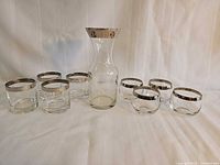 Full set: carafe, 4 lowball, 4 roly-poly