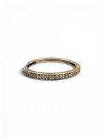 Full view of 10K gold band with pave diamonds front