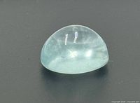 Front view of oval aquamarine cabochon