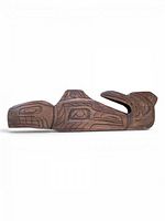 front view of carved wood plaque horizontal orientation