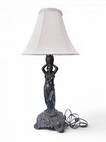 Full view of lamp with shade, cord visible