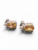 Front view of both earrings showing citrine stones and accent stones