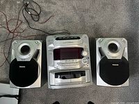 Full view of stereo main unit with two matching speakers