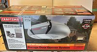 Front of sealed Craftsman 1/2 HP garage door opener system box