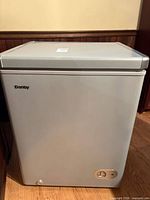 Front view of Danby chest freezer closed