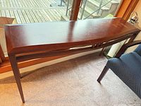Full view of console table front and top